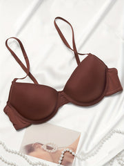 3pcs Solid T Shirt Bras Push Up Bra Women's Lingerie & Underwear