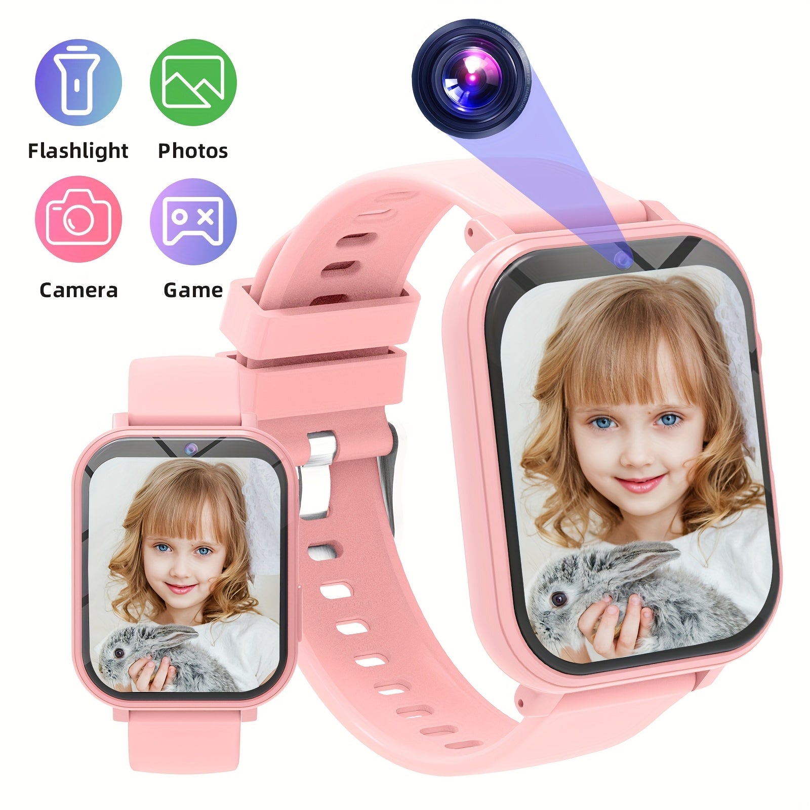 Kids Smart Watch with Flashlight Camera Step Counter & Touch Screen