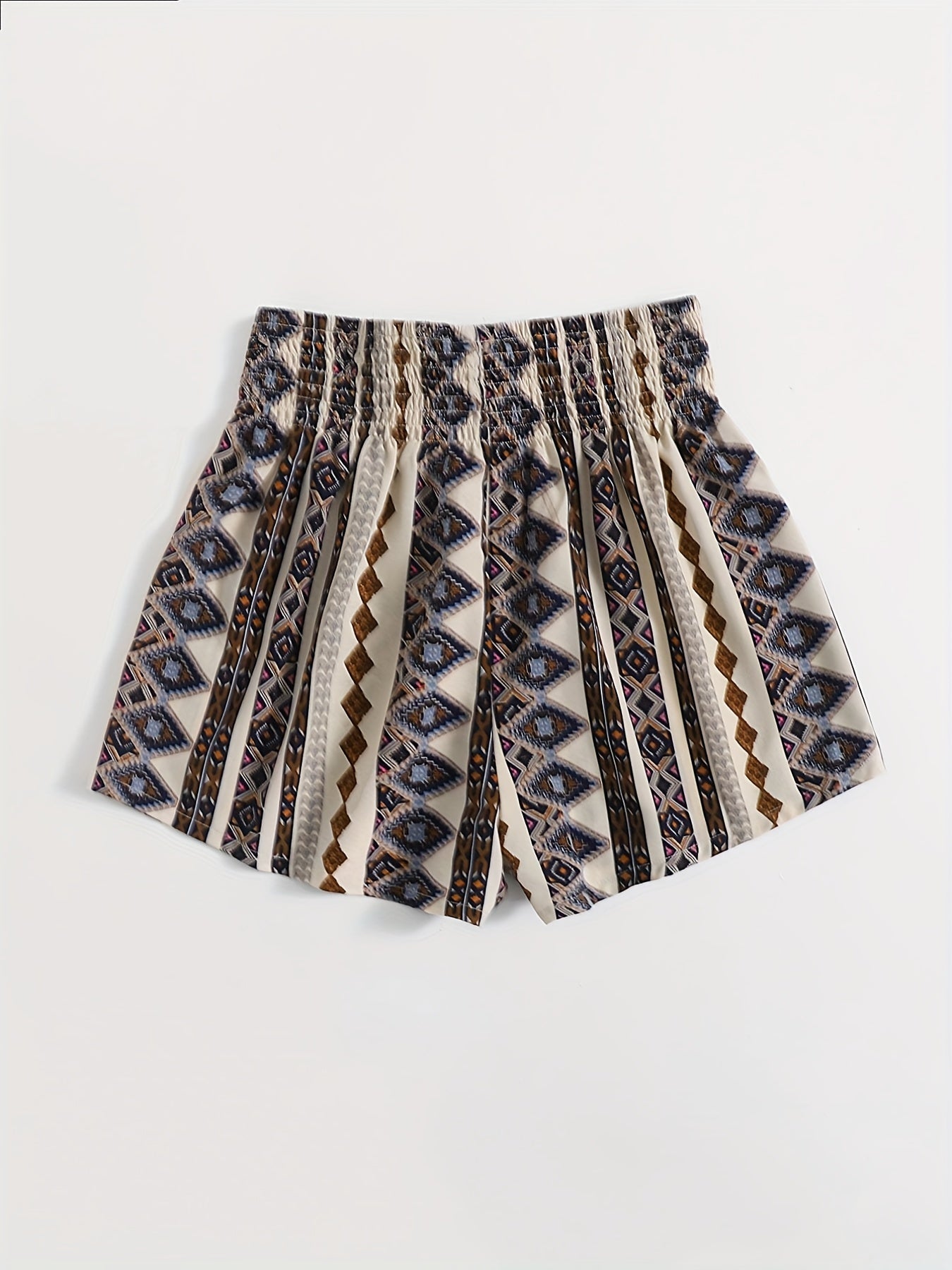 Graphic Print Smocked Waist Shorts for Women