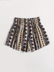 Graphic Print Smocked Waist Shorts for Women