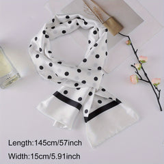 Polka Dot Geometric Print Skinny Scarf for Women
