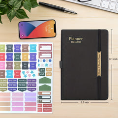 Planner 18 Months Daily Weekly A5 Hardcover Agenda Journal Notebook