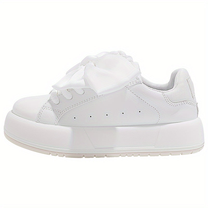 Women's Skate Shoes Bow Decor Lightweight Platform Sneakers