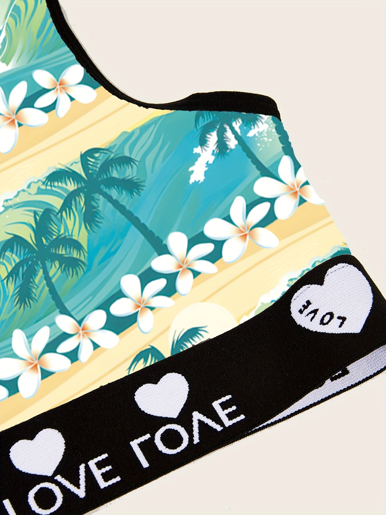 Tropical Print Racer Back Bralette