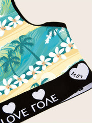 Tropical Print Racer Back Bralette
