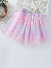 Sequin Stars Tulle Tutu Princess Skirt for Kids