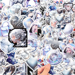 50pcs Silvery Phone Case Stickers Waterproof DIY Decoration