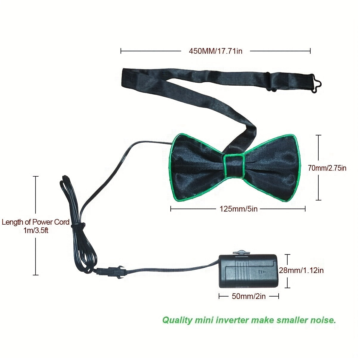 4pcs Light Up Bow Tie For Men LED Neon Glow Dark Accessories Funny Novelty