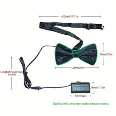 4pcs Light Up Bow Tie For Men LED Neon Glow Dark Accessories Funny Novelty