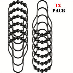 12pcs Decorative Shower Curtain Hooks Stainless Steel Rust-proof