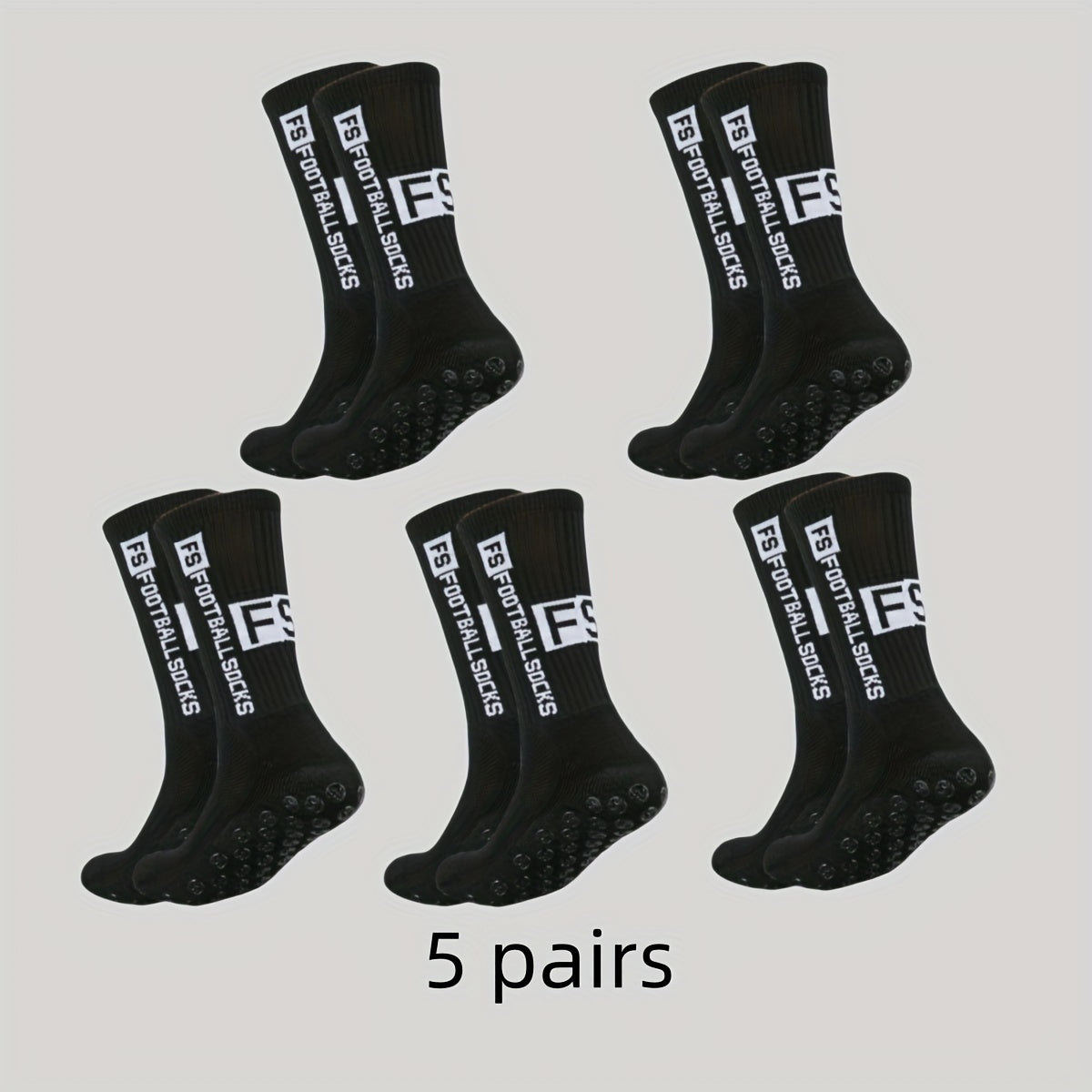 5 Pairs Men's Mid Crew Sport Socks Nylon Blend Comfy Breathable
