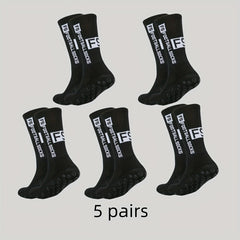 5 Pairs Men's Mid Crew Sport Socks Nylon Blend Comfy Breathable