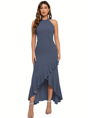 Halter Neck Maxi Dress for Bridesmaid Cocktail Party