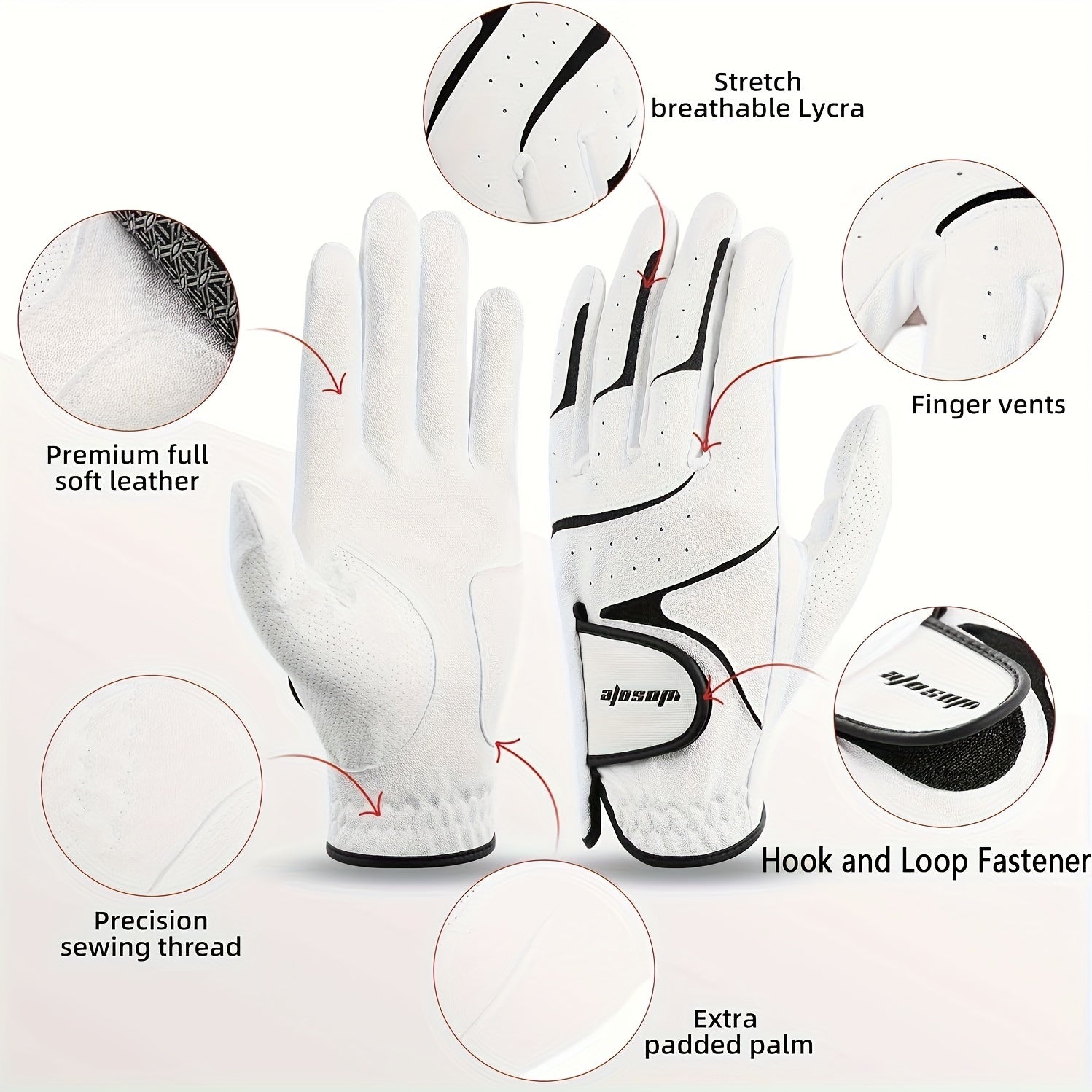 Durable Anti Slip Golf Glove Left Hand Breathable Comfortable