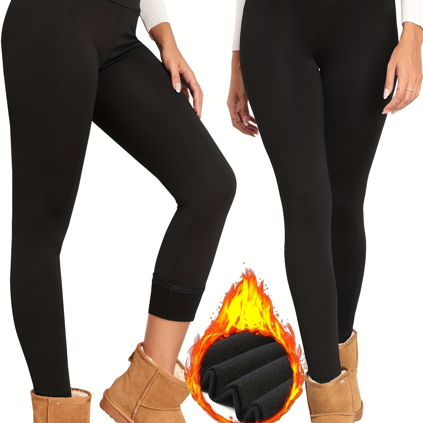 Fleece Lined Sports Leggings For Women Workout Running Yoga Warm Tight Pants