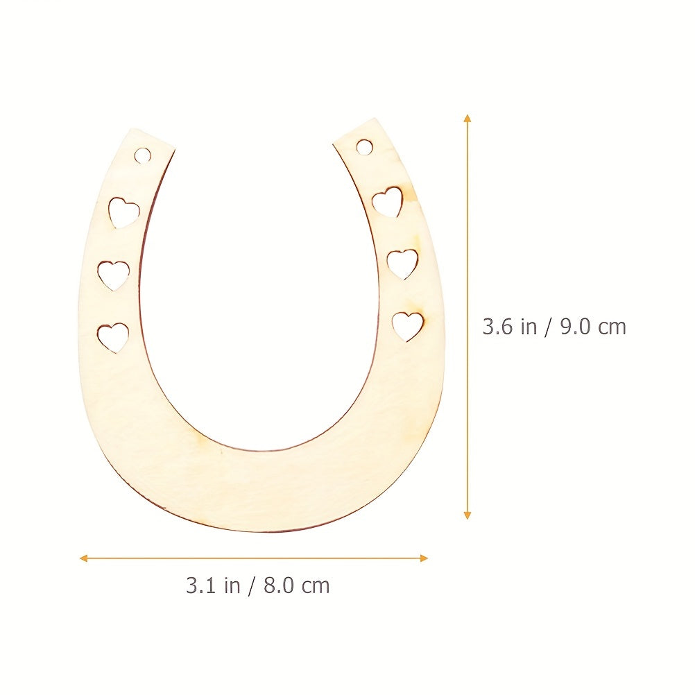 12pcs Wooden Horseshoe Rustic Cutout Pieces Decorations Cowboy DIY Crafts