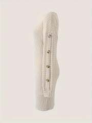 Women's Solid One Shoulder Knit Dress