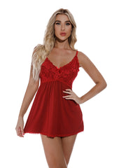 Sexy Lace Stitching Sling Fun Nightdress