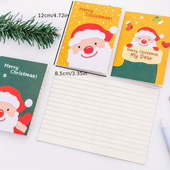 8pcs Christmas Pocket Notepads Cartoon Small Student Stationery