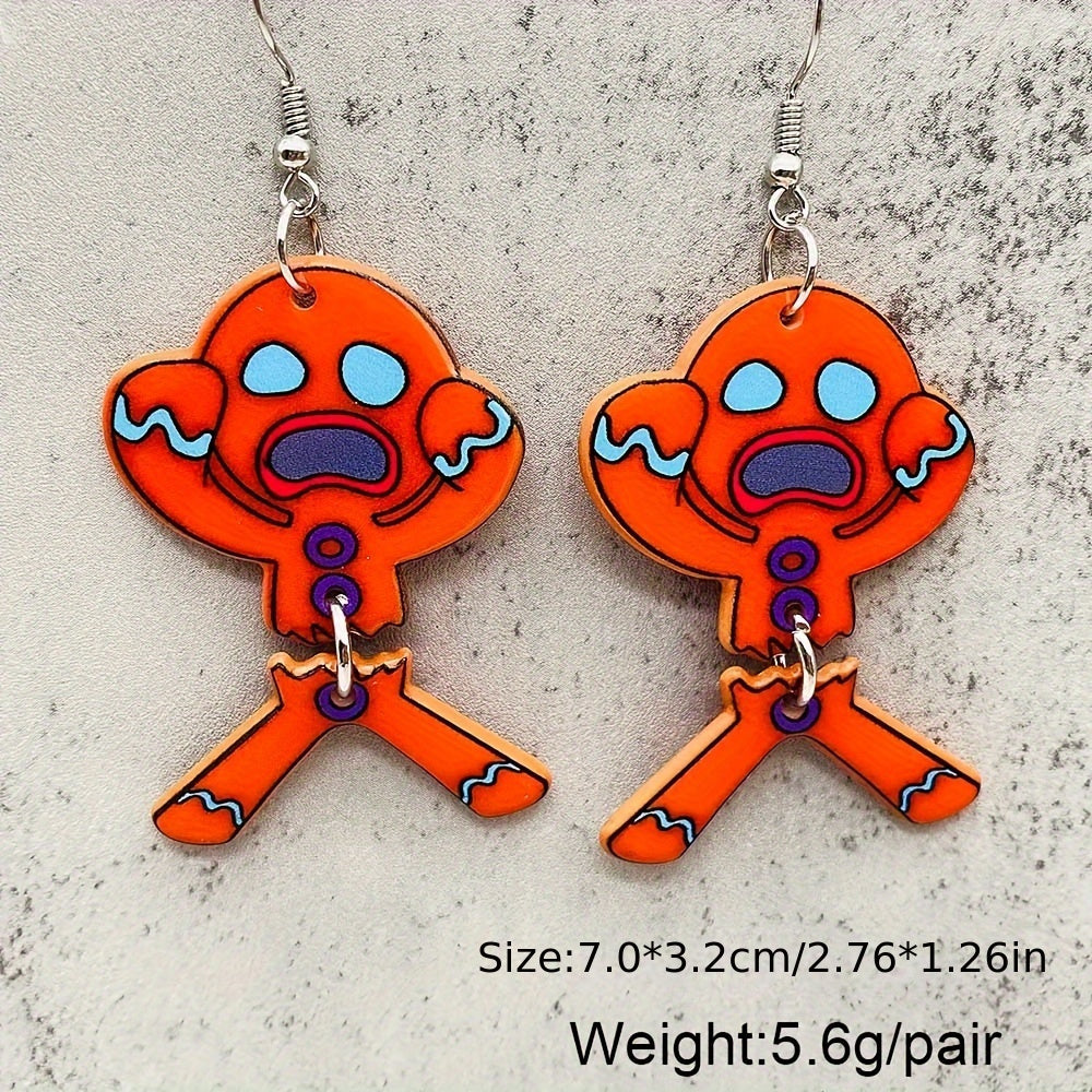 Santa Claus & Gingerbread Men Pendant Earrings