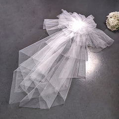 MIALLO Wedding Veil with Bow Hair Accessory Soft Tulle Bridal Veil