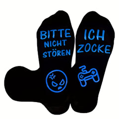 Men's Novelty Non Slip Letter Graphic Crew Socks