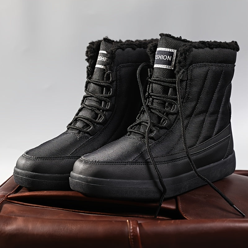 Men's Warm Fleece Thermal High Top Snow Boots