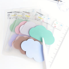 1pc 50 Pages PET Waterproof Cloud Sticky Notes Office Index Stickers