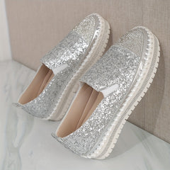 Sequin Decor Glitter Heighten Skate Shoes