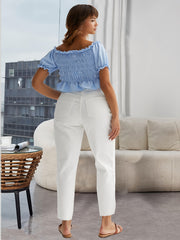 Raw Trim High Rise Crop Jeans