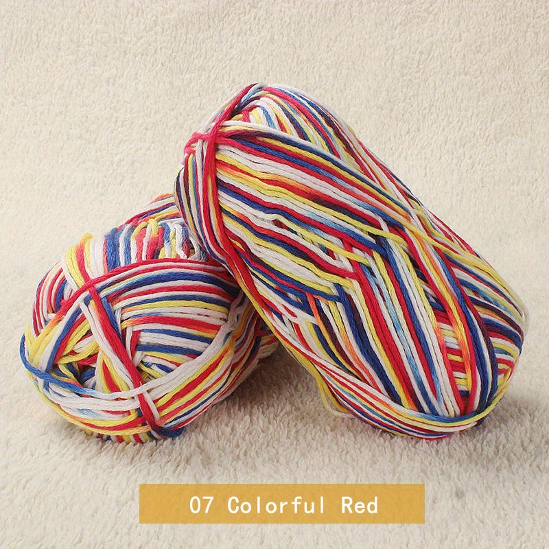 2pcs DIY Weaving Colorful Dyeing Flower Wool Yarn Crochet Hook Wool Ball