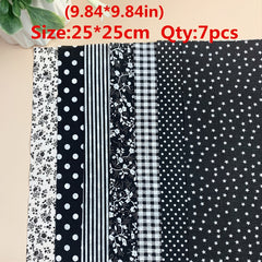7pcs Cotton Fabric Printed Cloth for Sewing Quilting
