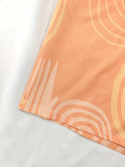Geometric Print Shorts Elastic Waist Summer Shorts