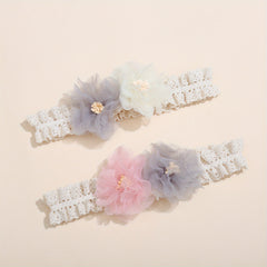 3pcs Artificial Flower Elastic Headband Hair Accessories for Baby Girls