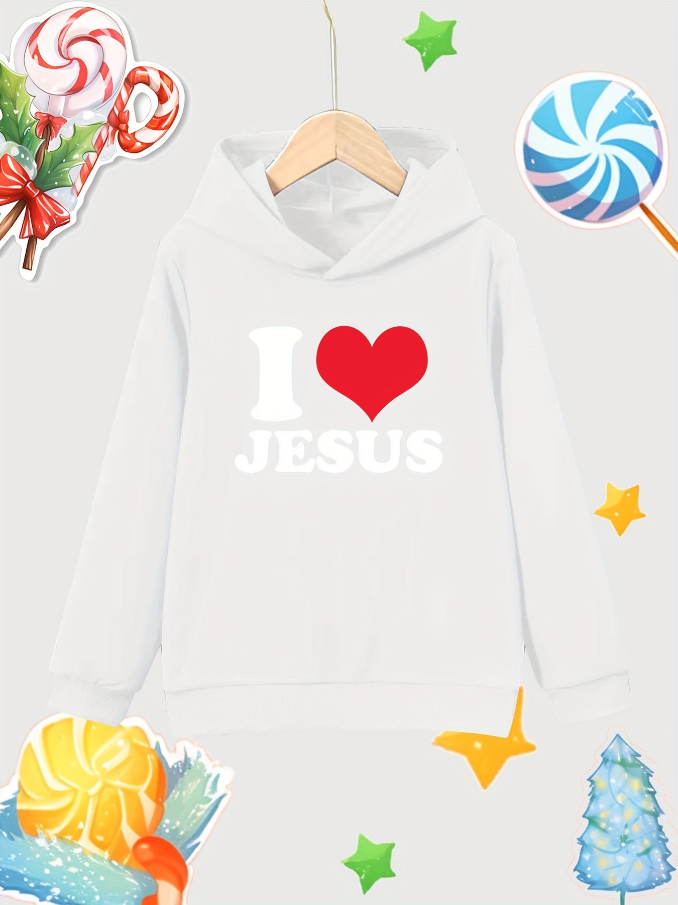 God Print Girls Cotton Hoodie for Autumn Winter