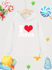 God Print Girls Cotton Hoodie for Autumn Winter