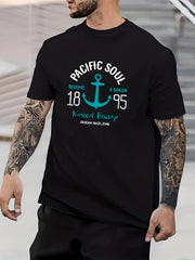 Faith Anchor Print Men's Graphic Crew Neck Tee