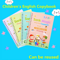 Calligraphy Practice Set: 4 Books, 5 Refills, Pen Holder, Magic Stickers
