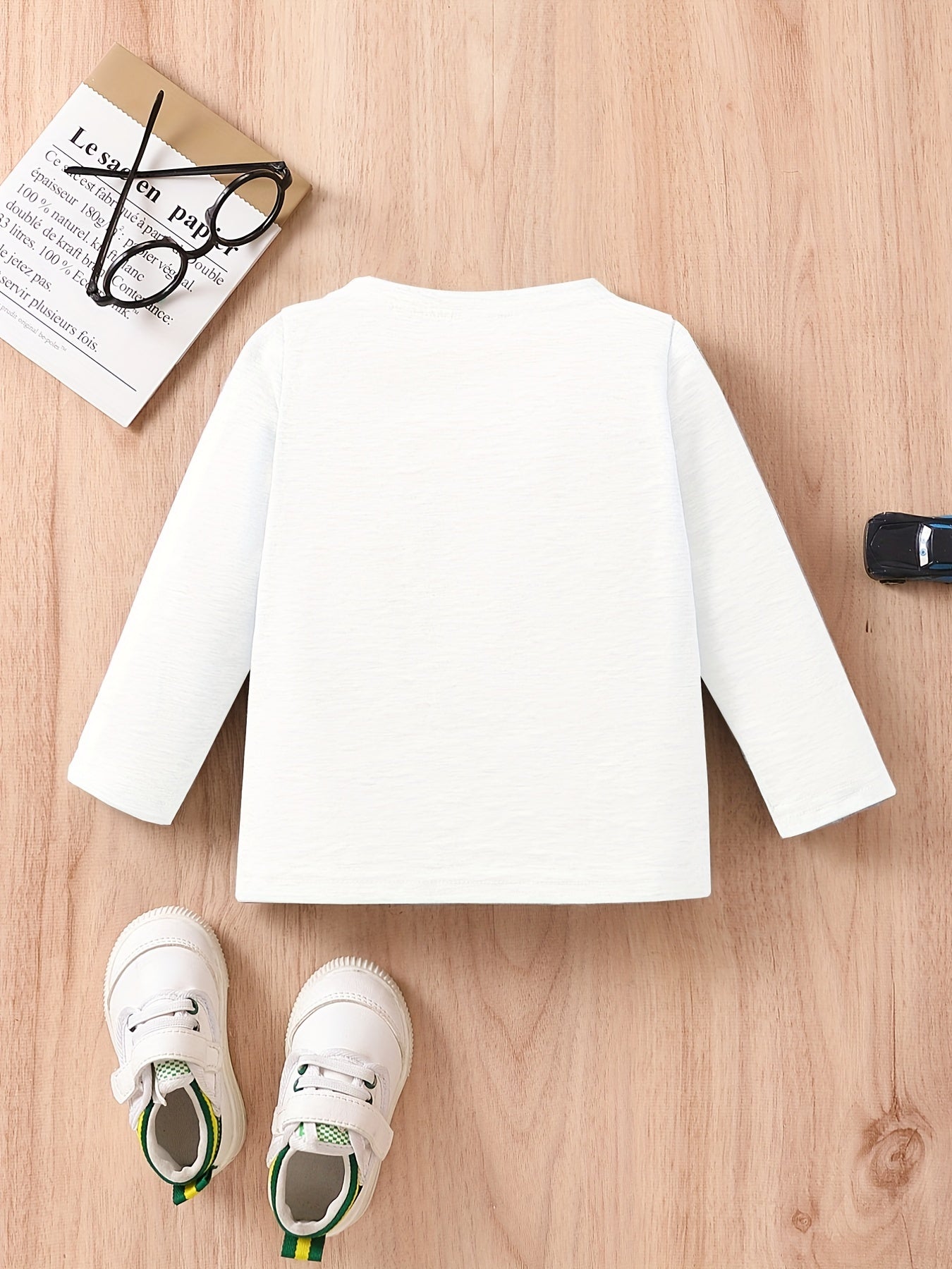 Stylish Letter Print Long Sleeve Tees for Baby Boys & Girls