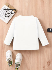 Stylish Letter Print Long Sleeve Tees for Baby Boys & Girls