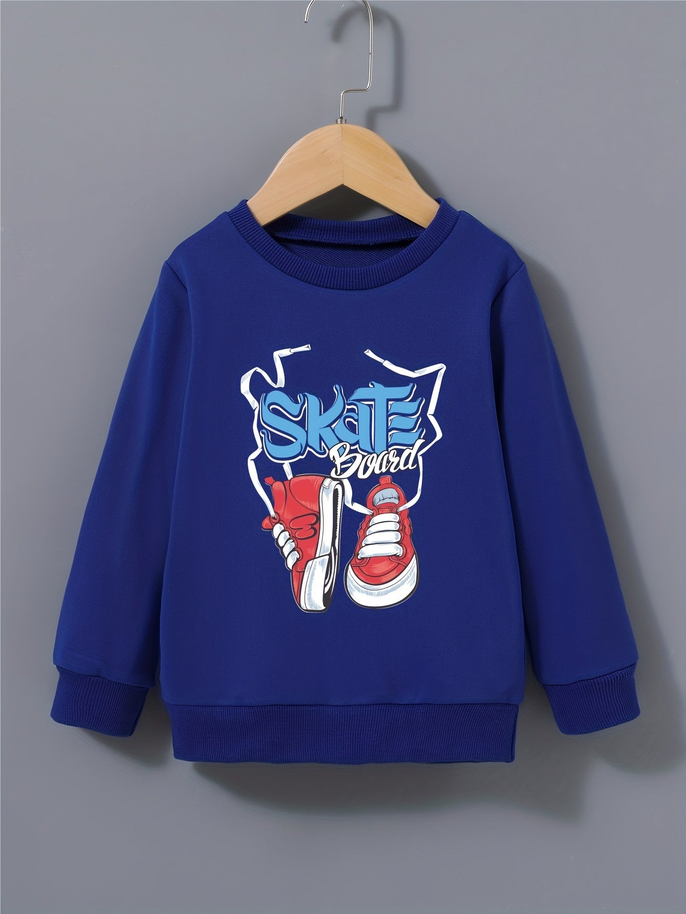 SKATEBOARD Shoes Pattern Kid's Sweatshirt Long Sleeve Top Crew Neck Pullover