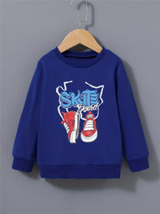 SKATEBOARD Shoes Pattern Kid's Sweatshirt Long Sleeve Top Crew Neck Pullover