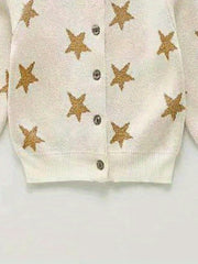 Baby Star Knit Sweater Coat Button Cardigan Top