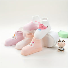 5 Pairs Cotton Cartoon Animal Mesh Socks For Newborn Baby Toddler Girls