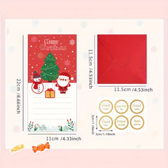 Christmas Folding DIY Card Cartoon Thank You Blessing Message 3D Greeting Card
