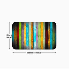 Vintage Kitchen Floor Mat Non-slip Flannel Soft Rug