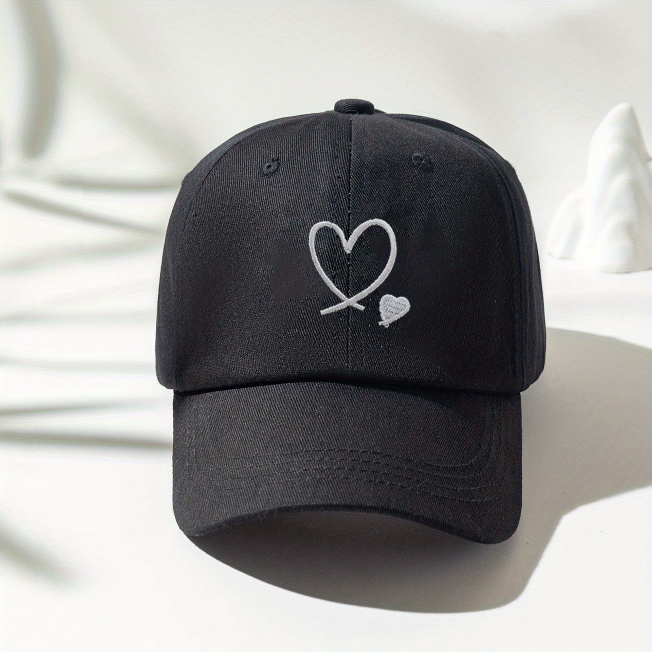 Embroidered Love Baseball Cap Lightweight Adjustable Sun Protection Couple Hat