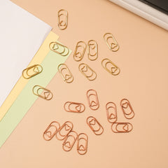 10pcs Rose Gold Love Paper Clip Heart Stationery Bookmark Decoration