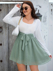Colorblock Chevron Print Dress With Embroidery