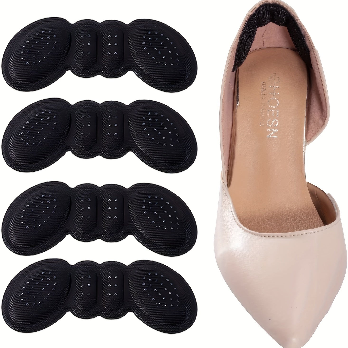 Women's Heel Pads Inserts Anti Slip Heel Grips 4Pairs